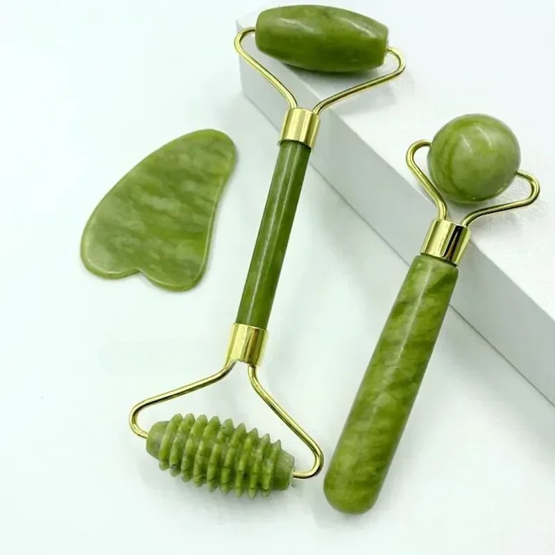 Reflexology Foot Roller - Masajeador de rodillo de jade Natural,