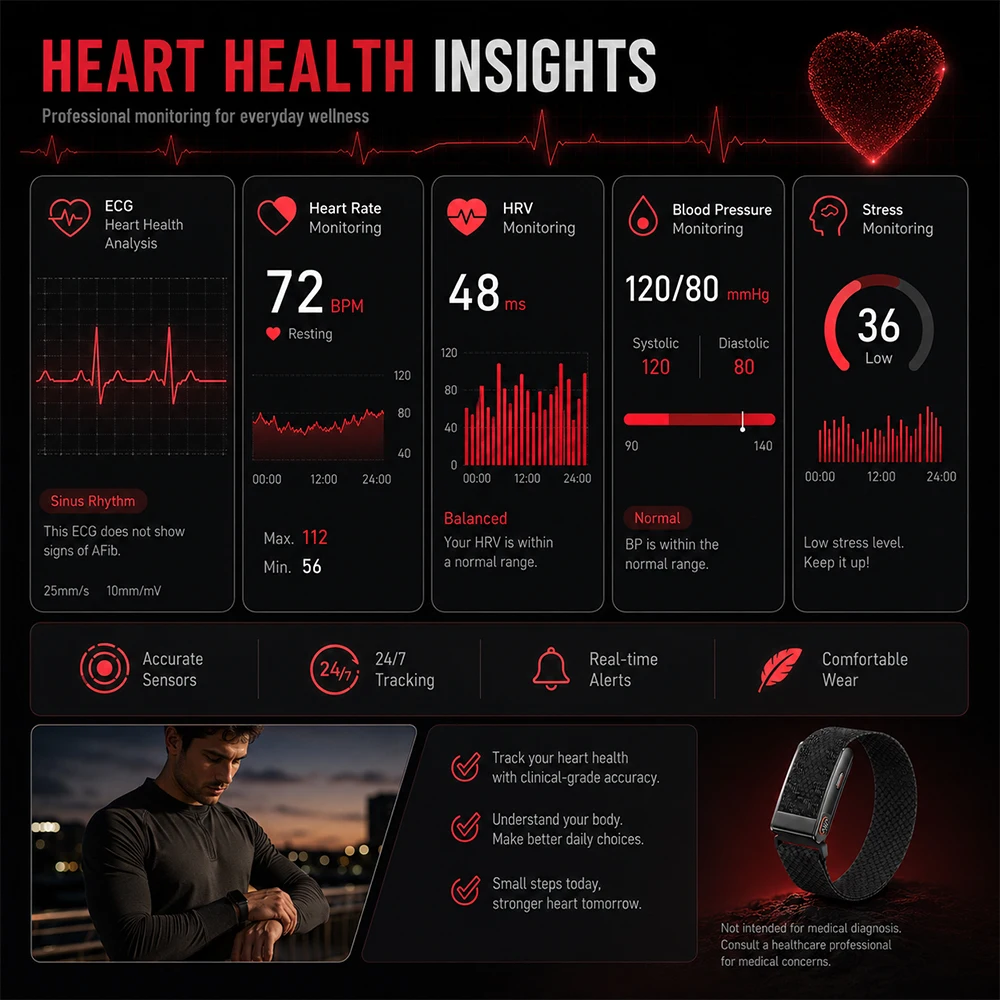 Pulsera inteligente para el co - Health Wellness Activities reseña y precio